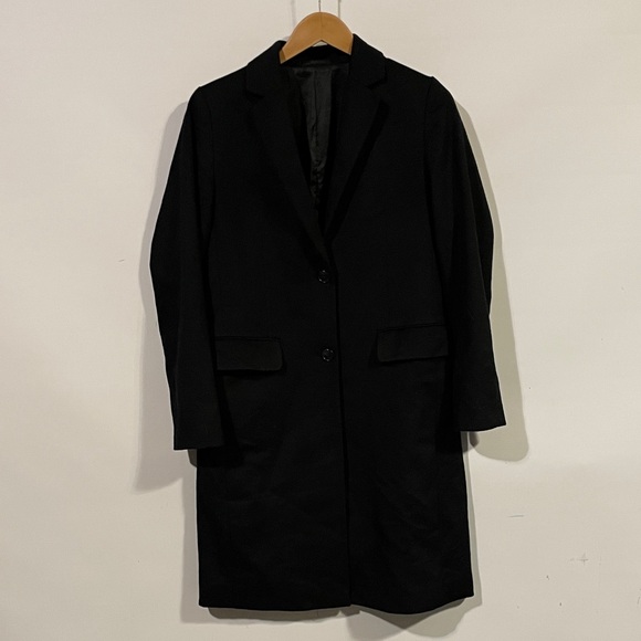 Uniqlo Jackets & Blazers - Uniqlo wool cashmere blend Black Long Coat